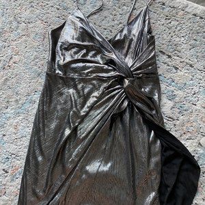 Silver NYE Wrap Dress!